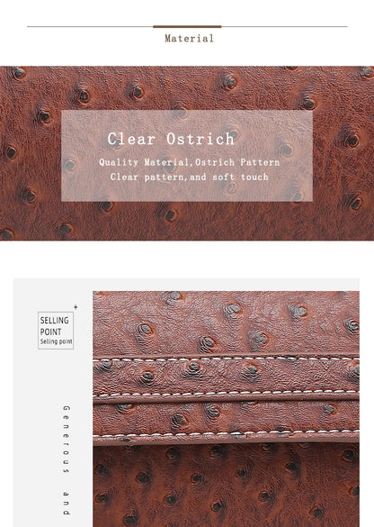 Ostrich Print PU Leather Shoulder Bag