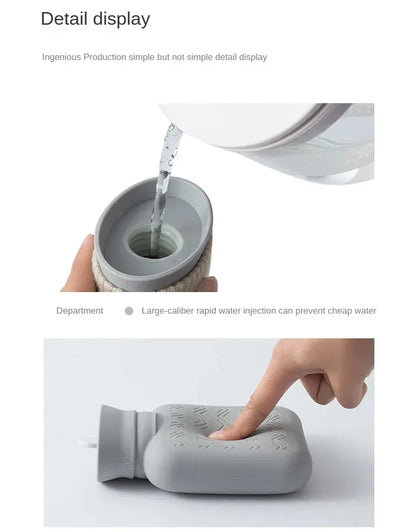 Compact Hand Warmer Bottle with Knitted Sleeve