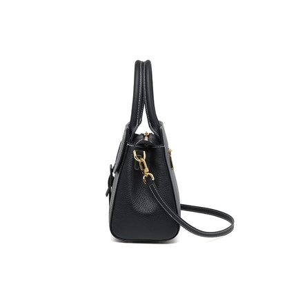 Luxury Cow Leather Doctor Style Tote Bag with Messenger Strap