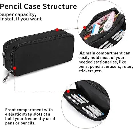 Large Capacity Multi-Compartment Pencil Case