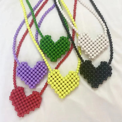 Mini Heart Beaded Crossbody Bag