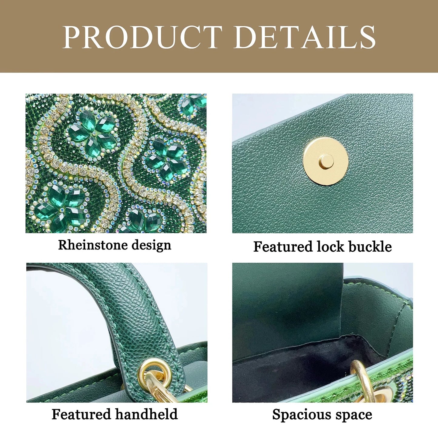 Rhinestone Box Crossbody Bag