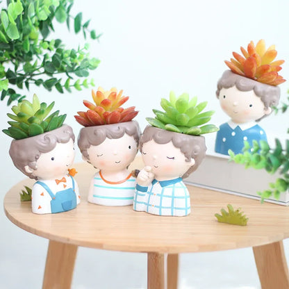 Hand-Painted Mini Portrait Plant Pot for Succulents & Cacti