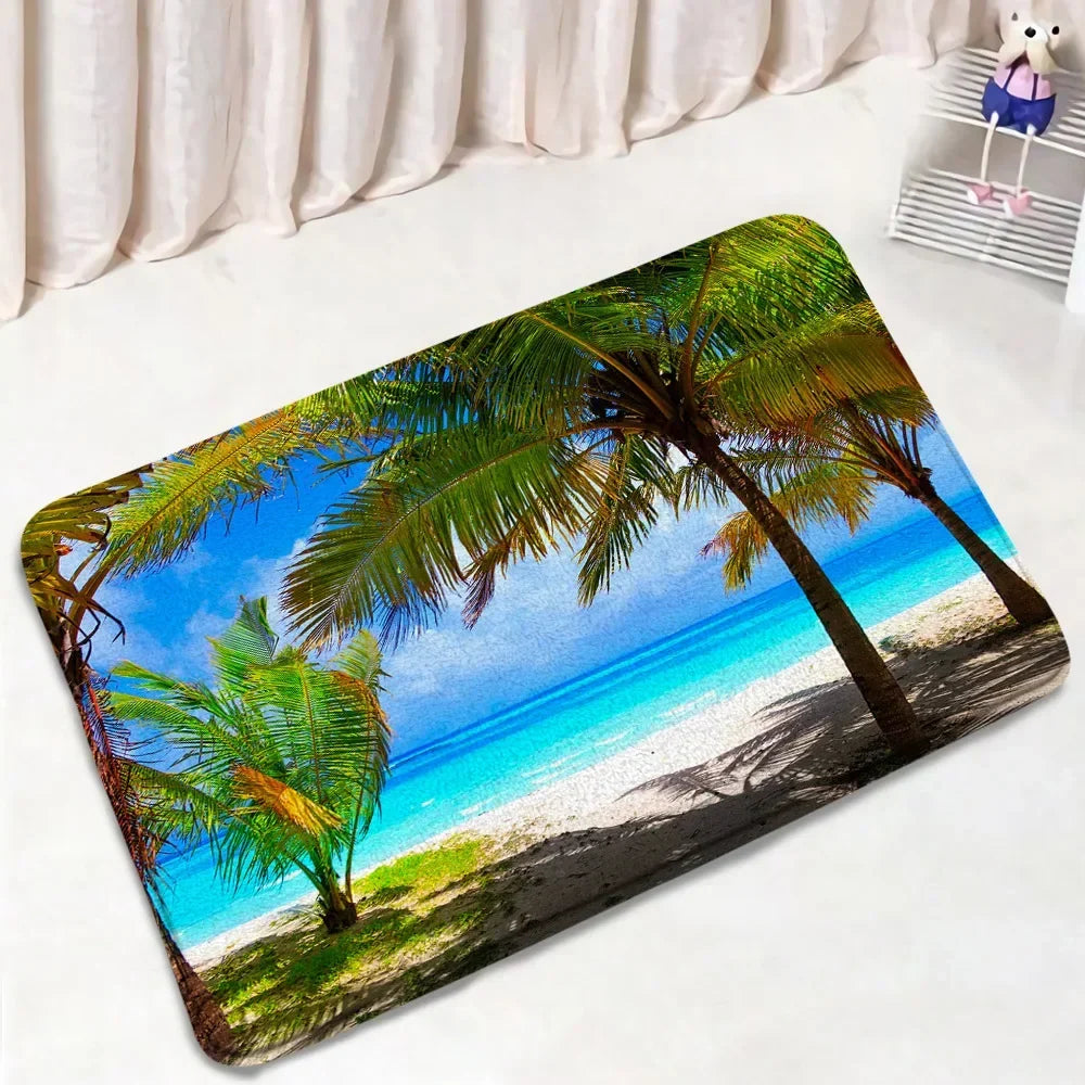 Ocean Seashell Bathroom Mat Set