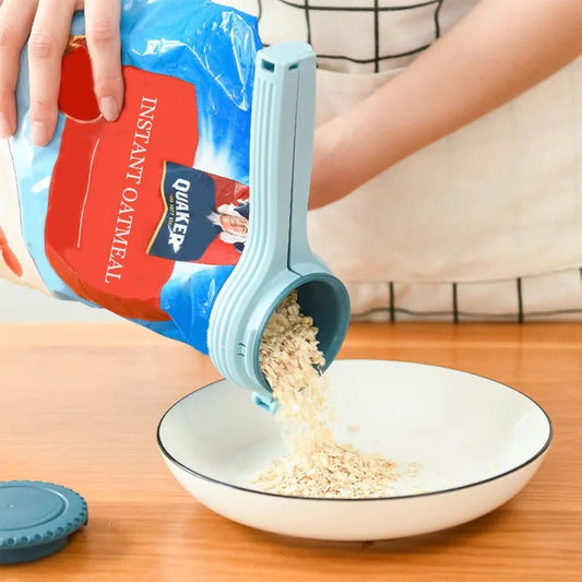 Food Storage Bag Sealing Clip with Pour Spout