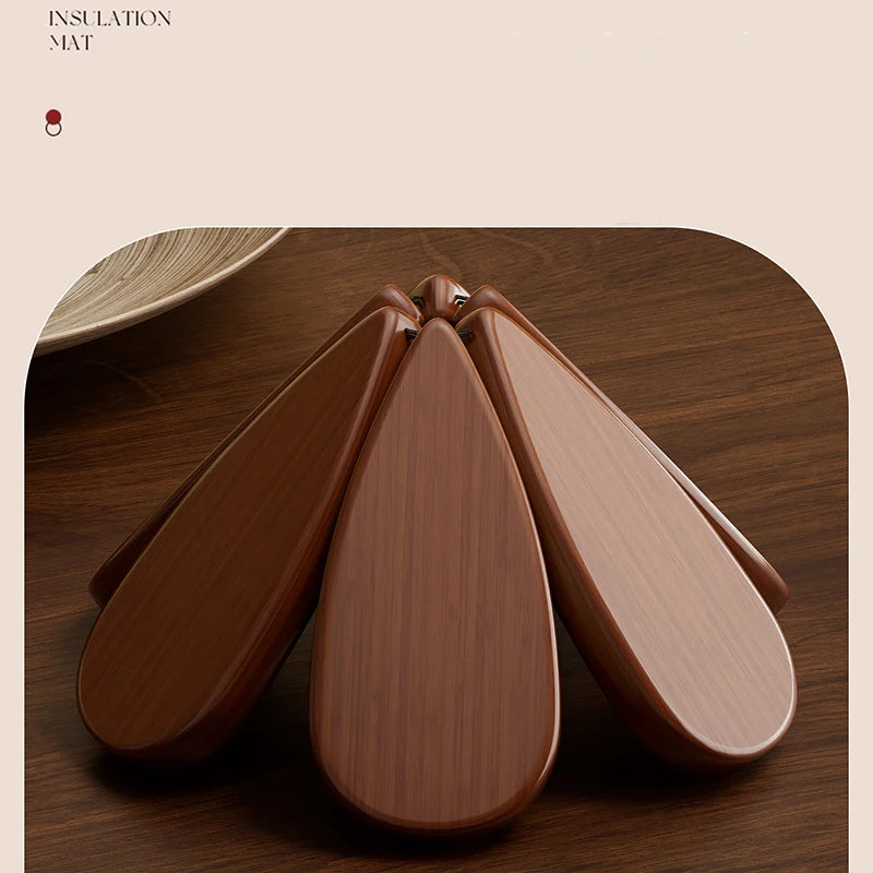 Wooden Christmas Tree Trivet Set