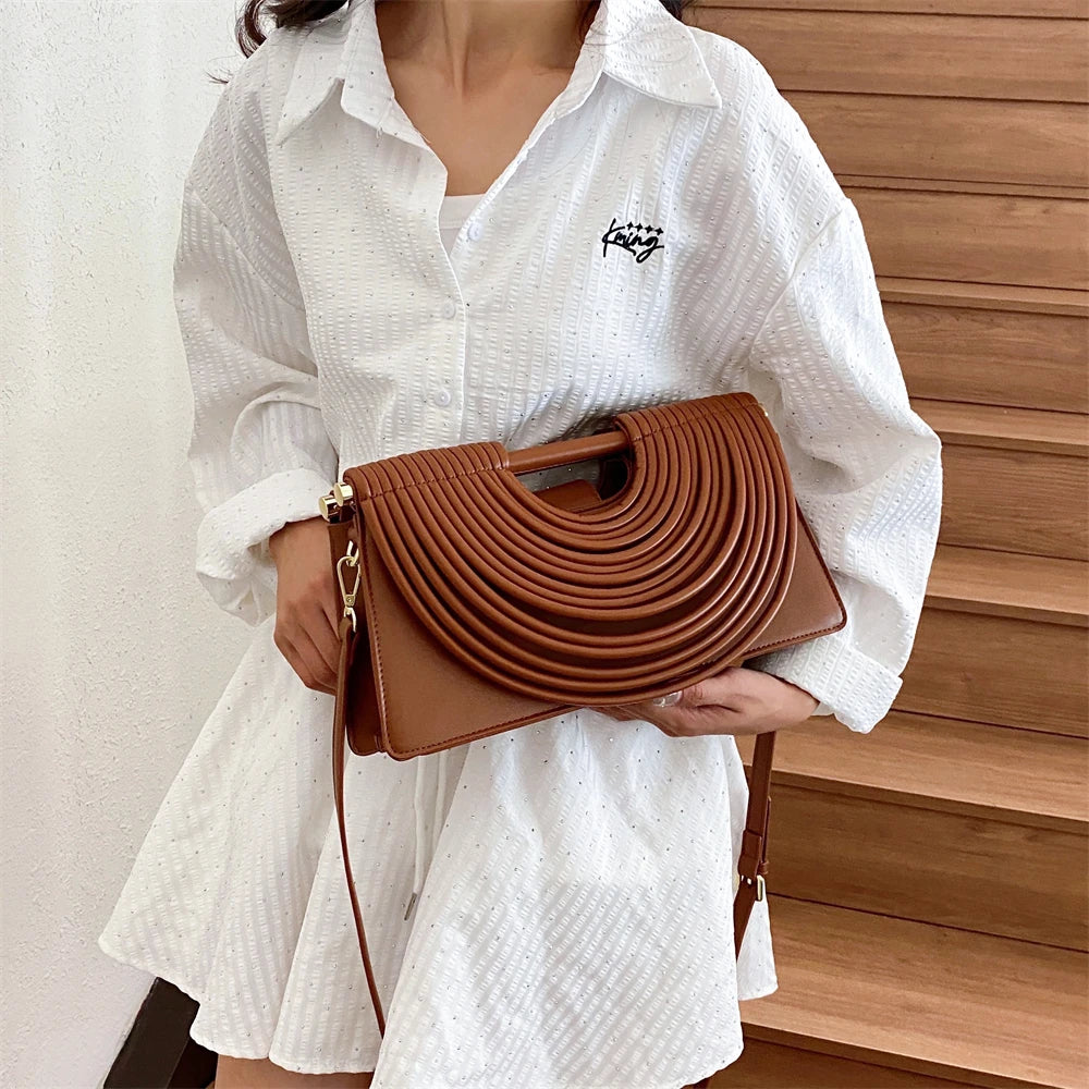 Luxury Ruched Evening Clutch Crossbody Bag