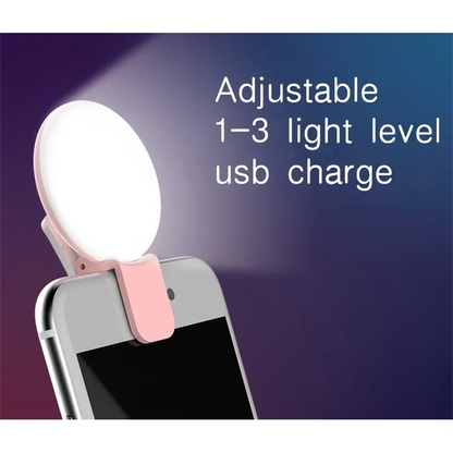 Portable Rechargeable LED Selfie Fill Light for Smartphones