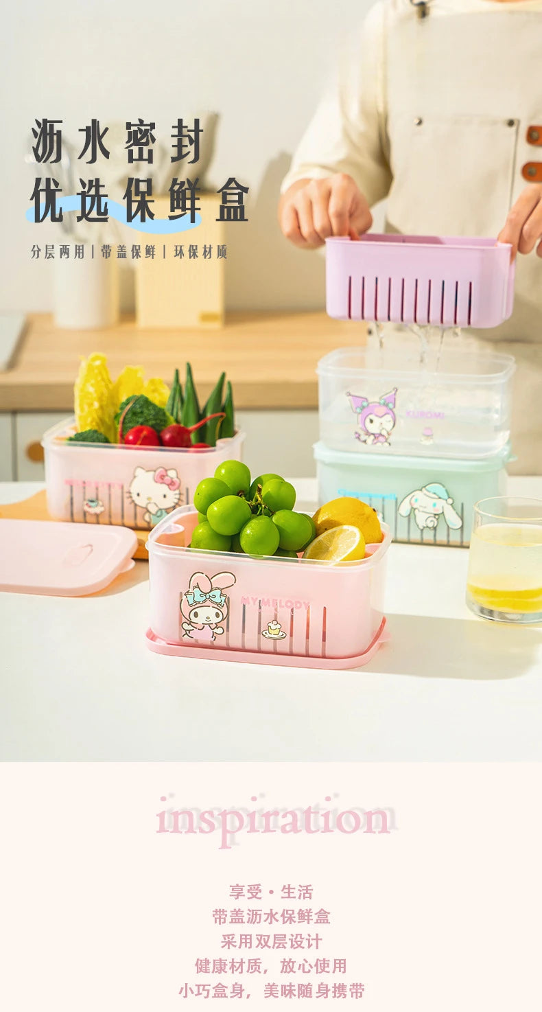Cute Cartoon Food Storage & Washing Container