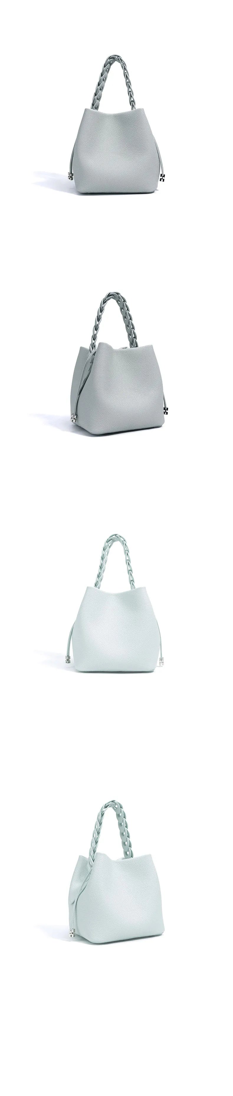 Genuine Leather Bucket Shoulder Bag