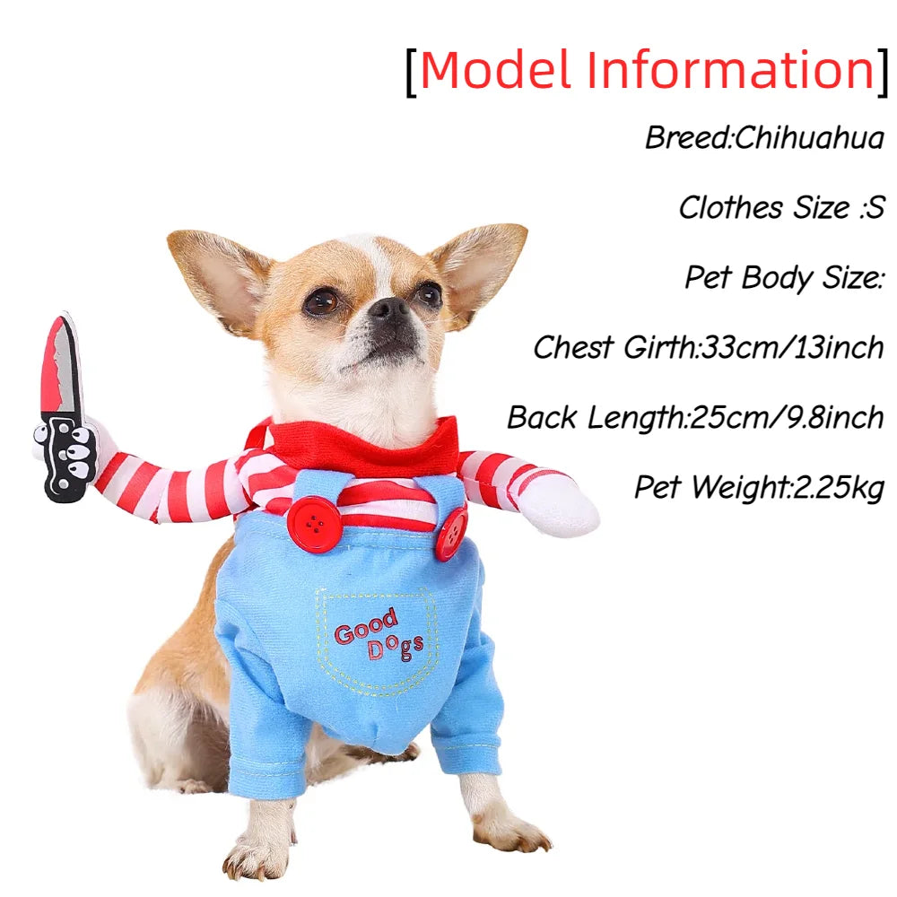 Funny Cosplay Pet Costume with Plush Knife