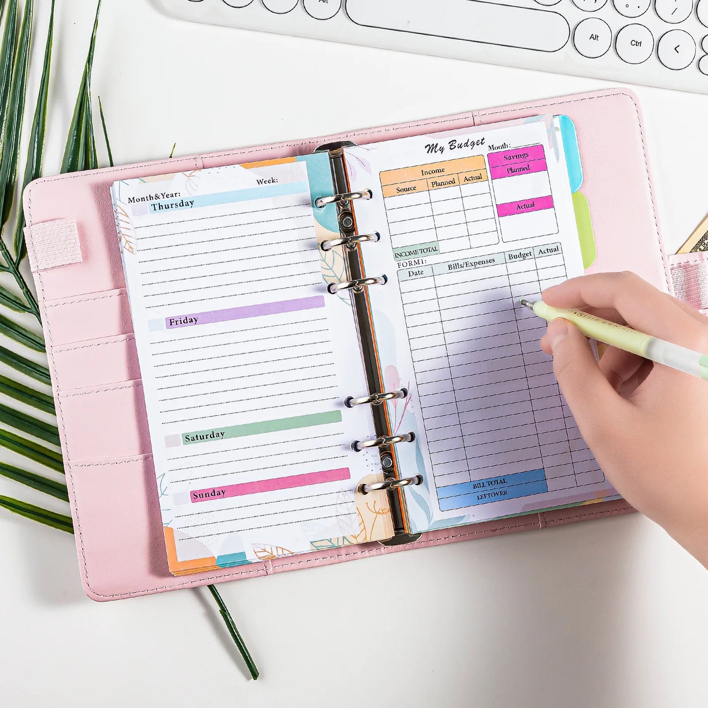 Colourful A6 Loose Leaf Organiser Inserts