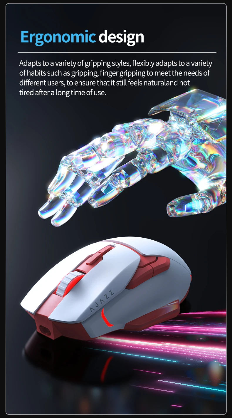 Tri-Mode Rechargeable Mouse with PAW3212 Sensor
