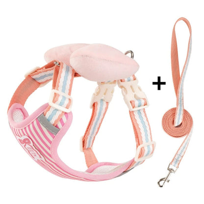 Dog Harness with Bow & No-Pull Leash