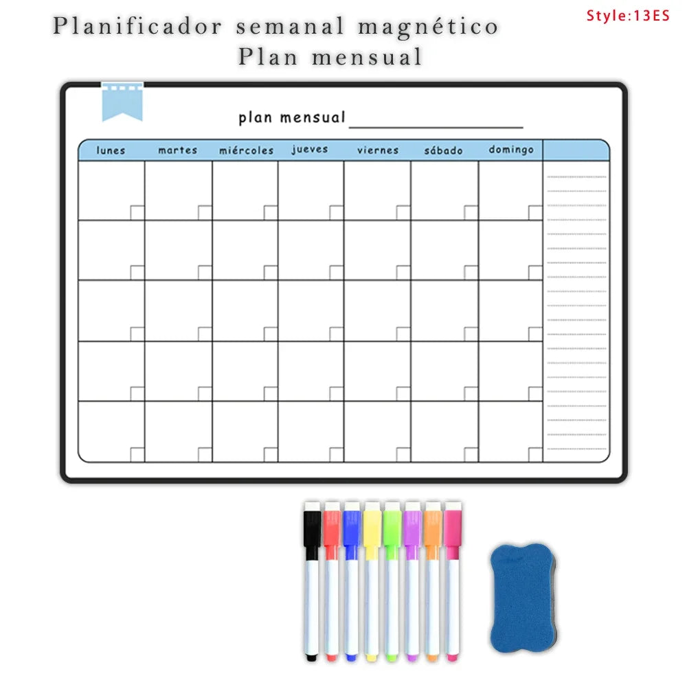 A3 Magnetic Weekly & Monthly Planner Whiteboard for Fridge