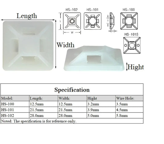 Self-Adhesive Nylon Cable Clips