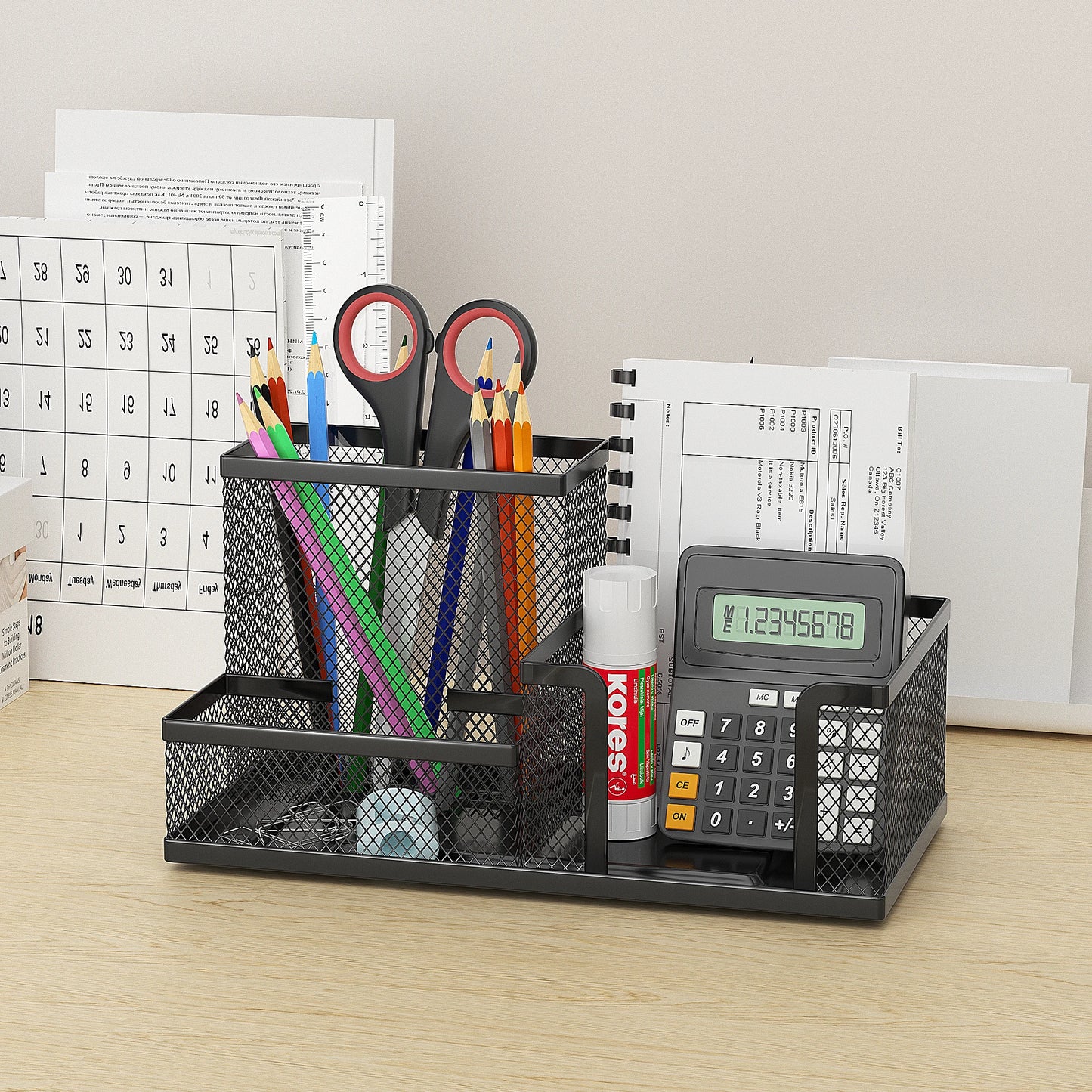 Metal Mesh Desk Organizer Caddy