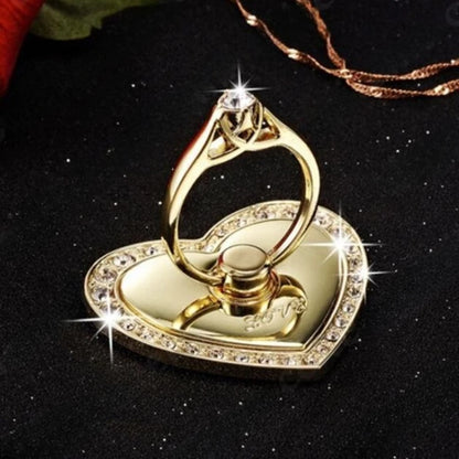 Heart-Shaped Diamond Mobile Phone Holder