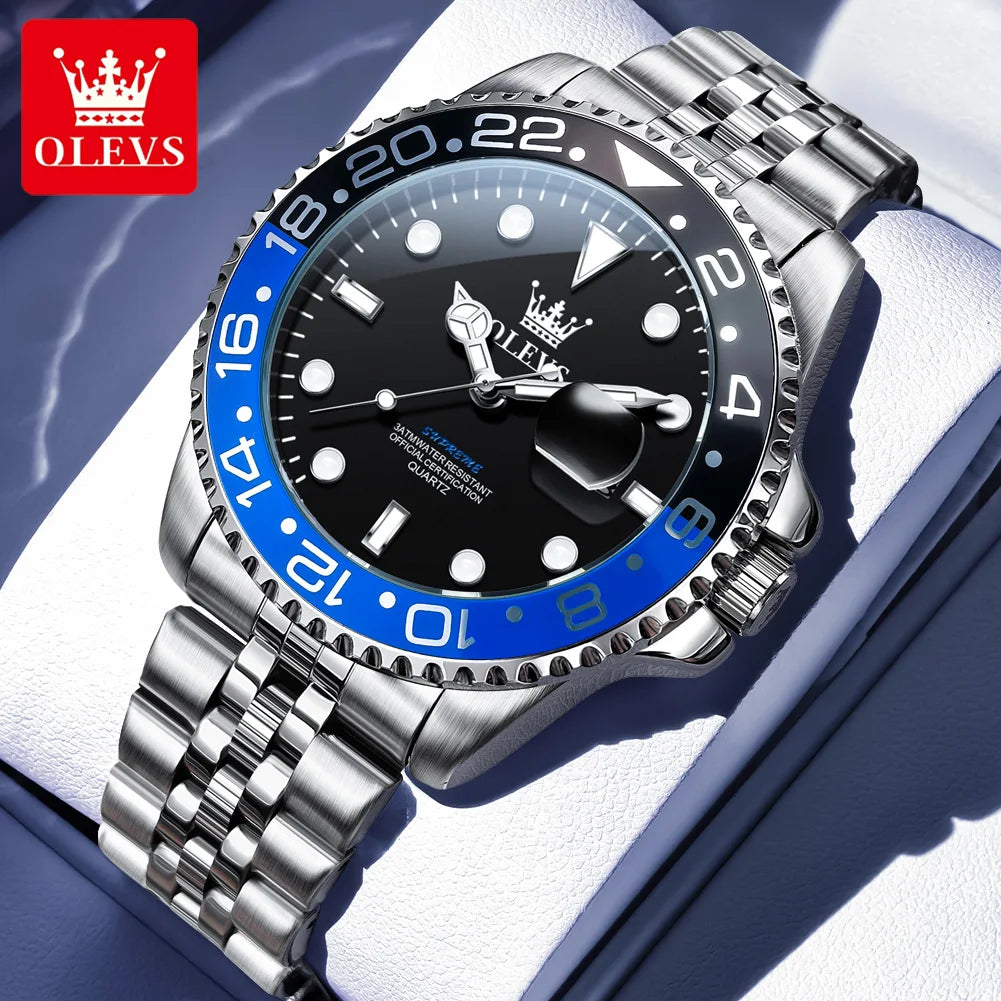 OLEVS 5657 Men's Stainless Steel Quartz Date Watch