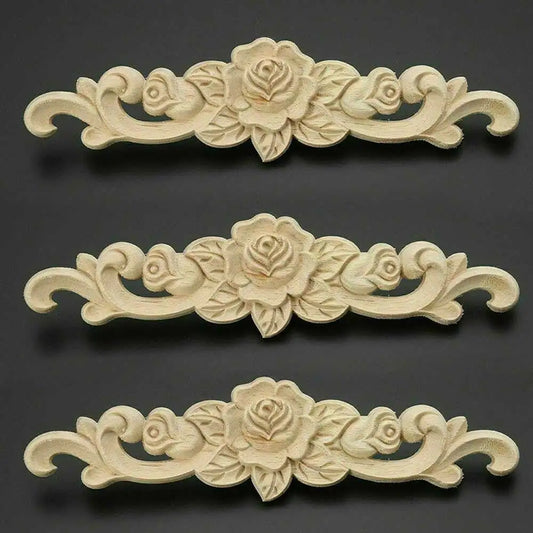 Natural Wood Furniture Applique Decorative Carving