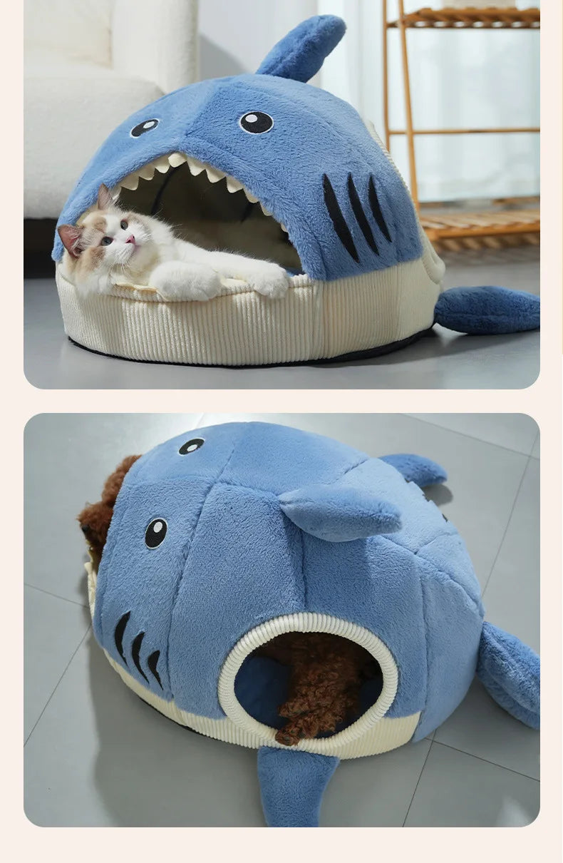 Shark Pet Cave Bed