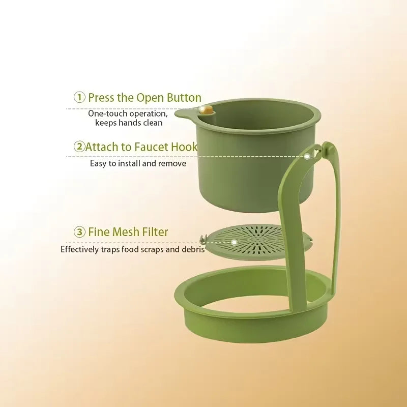 Press-Type Drain Basket Sink Strainer & Organiser