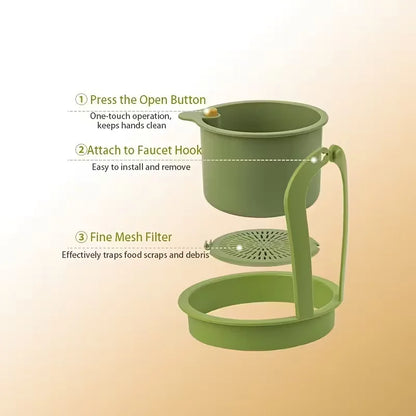 Press-Type Drain Basket Sink Strainer & Organiser