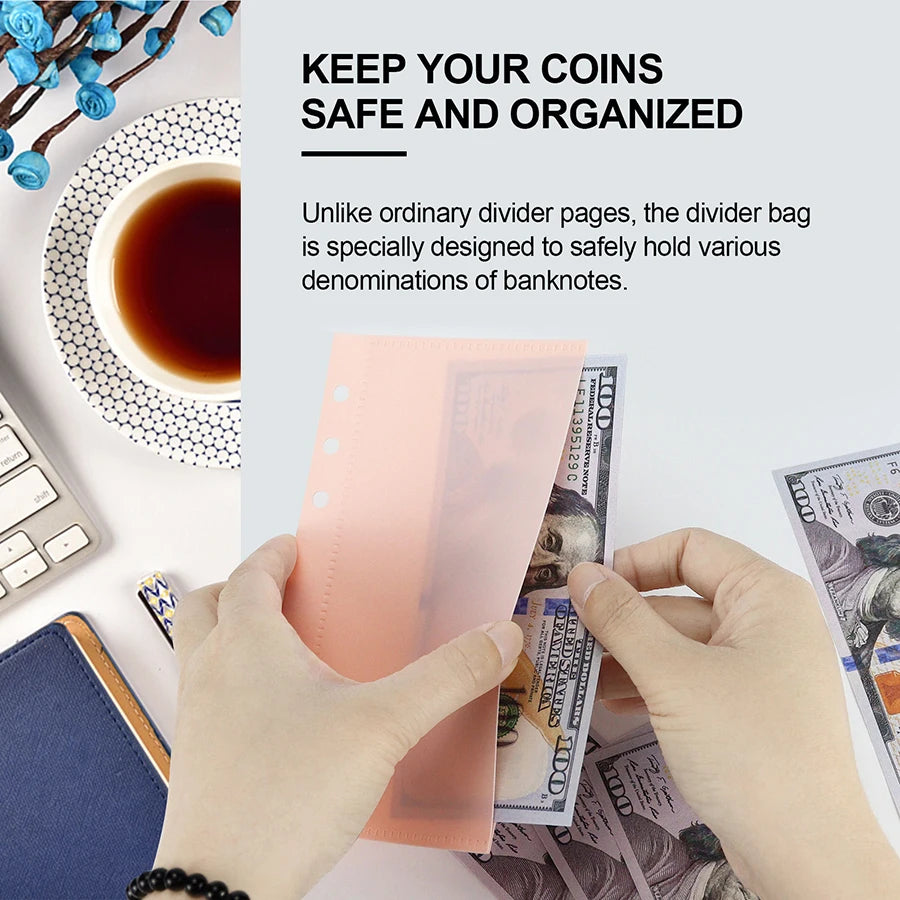 A6 & A7 Loose Leaf Binder Dividers with Cash Envelopes