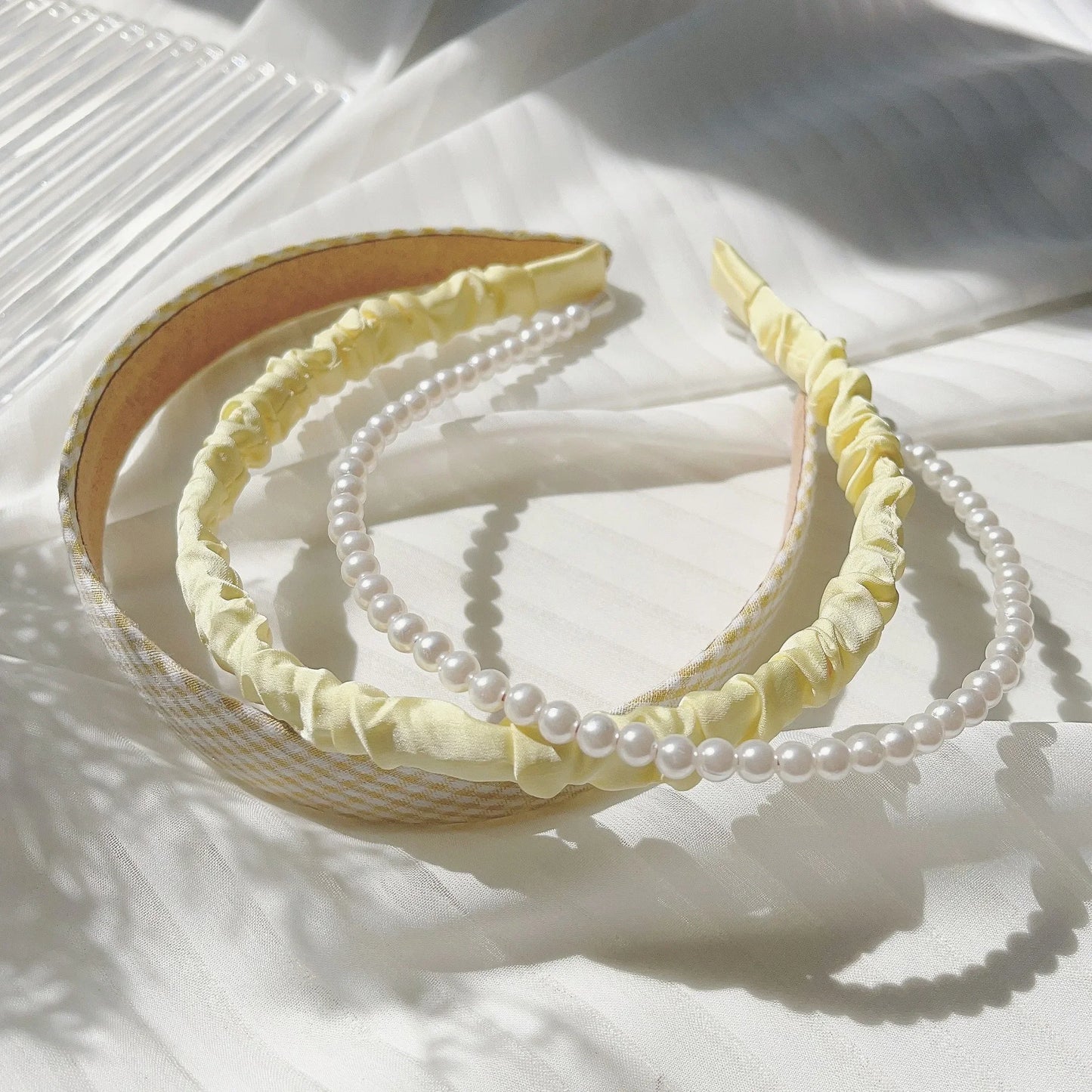 Flower Pearl Hair Bands Set