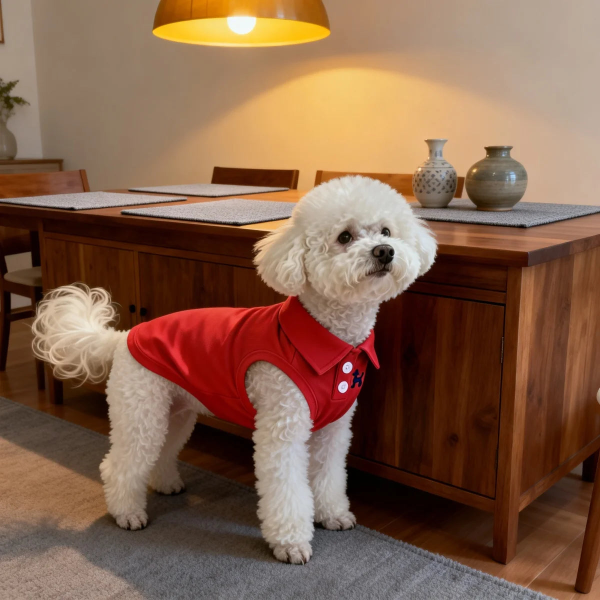 Solid Color Pet Polo Shirt Vest
