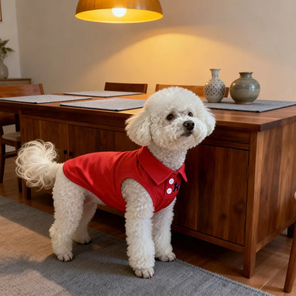 Solid Color Pet Polo Shirt Vest