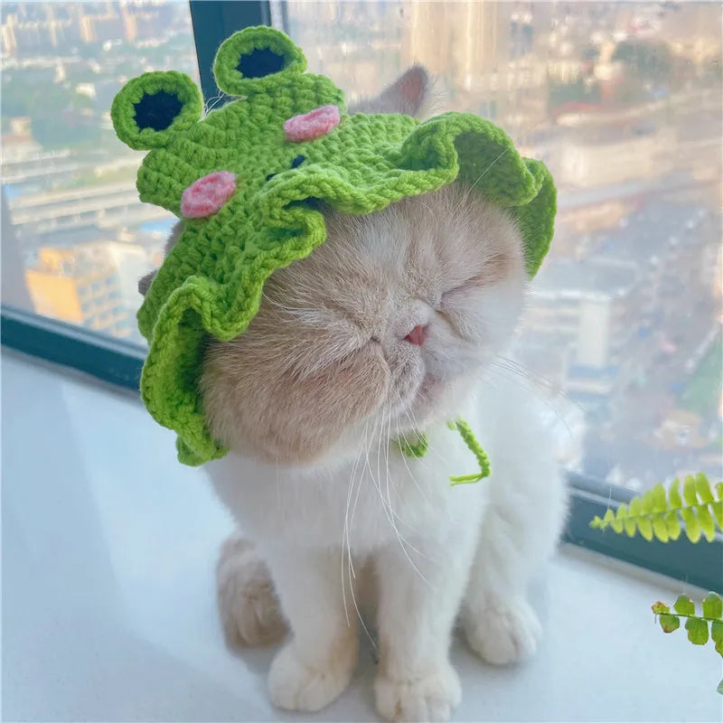 Cute Knitted Pet Hat for Cats & Small Dogs