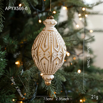 White & Gold Christmas Bauble Ornament