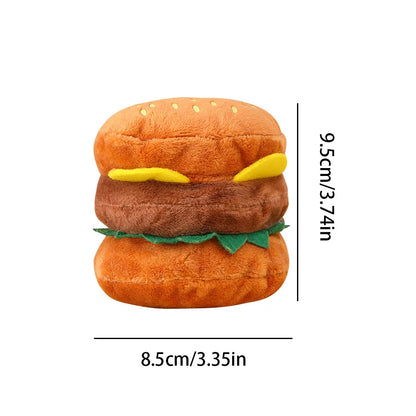 Hamburger Plush Squeaky Dog Chew Toy