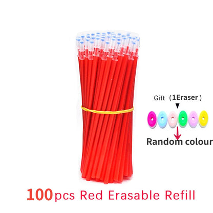 100-Pack 0.5mm Erasable Gel Ink Refills with Bonus Erasers