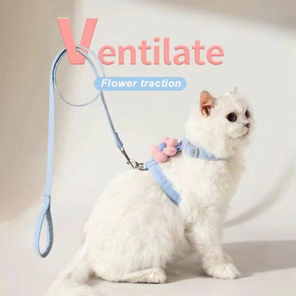 Breathable Adjustable Dog & Cat Harness with Leash Set