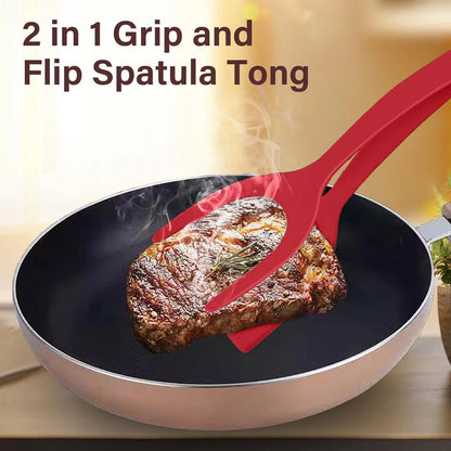 2-in-1 Grip & Flip Spatula Tongs