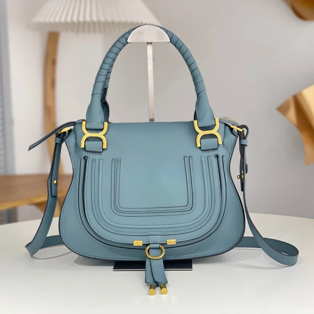 Vintage Genuine Leather Saddle Crossbody Bag for Women