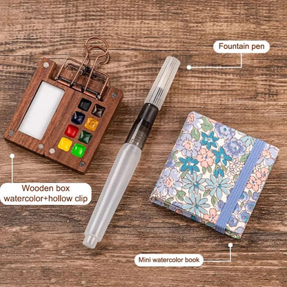 Walnut Wood Watercolor Palette
