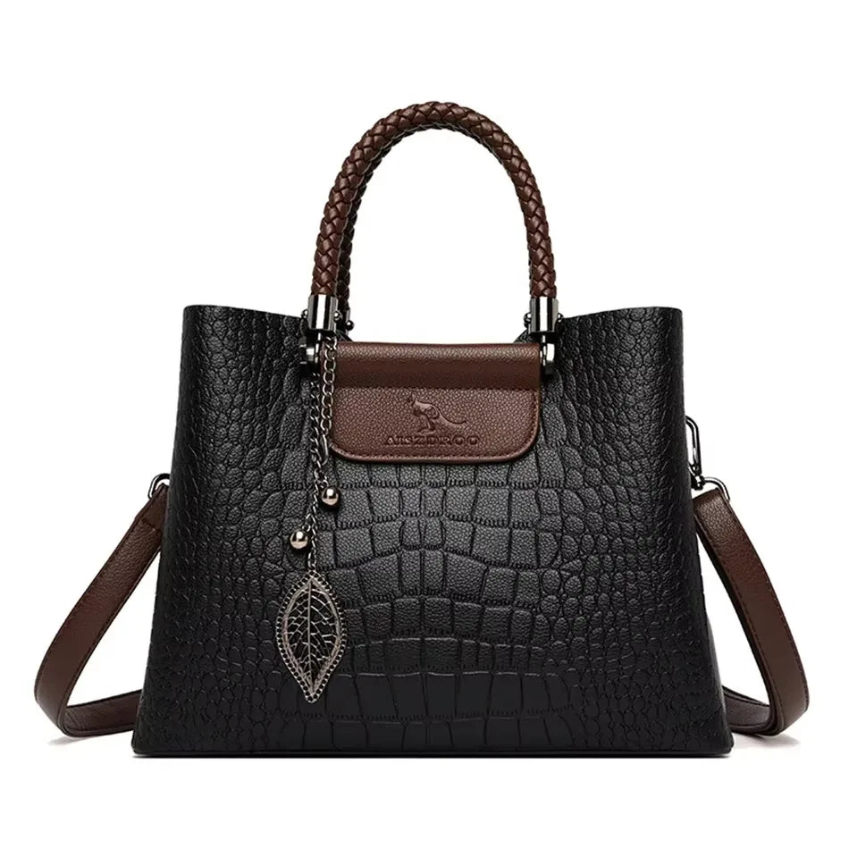 Large Capacity Women’s Leather Tote Handbag
