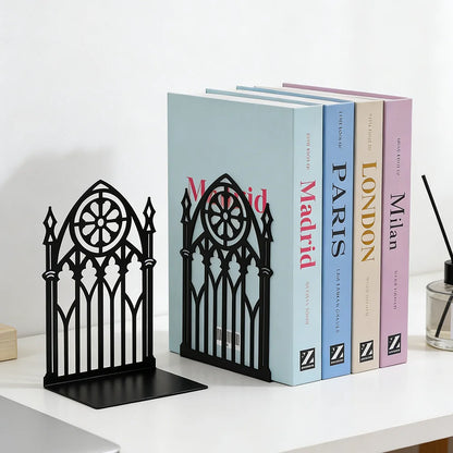 Metal Book Ends – Heavy Duty Non-Skid Book Supports for Shelves