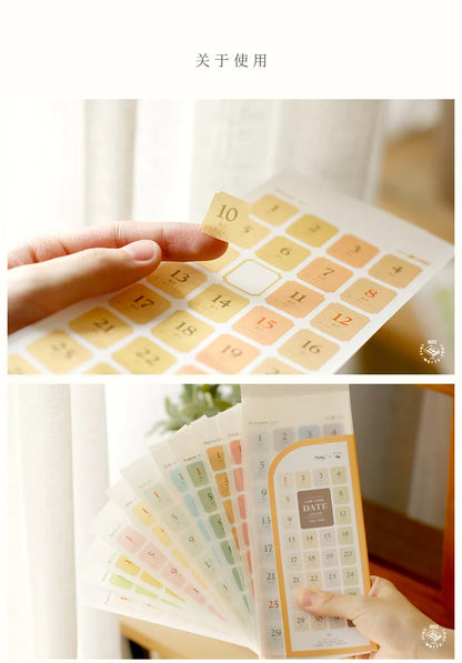 Four Seasons Perpetual Calendar Date Stickers