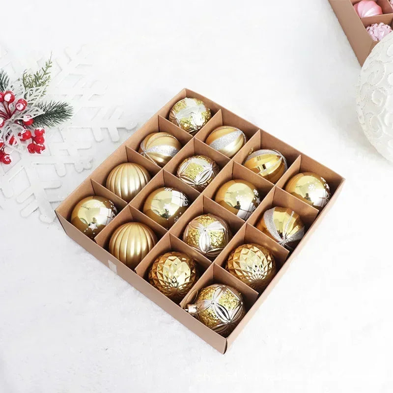 16-Piece Glass Christmas Bauble Set