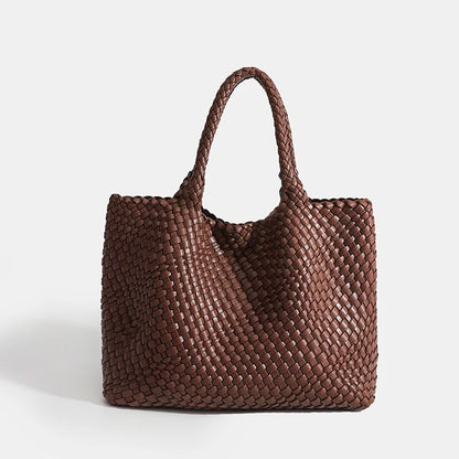 Woven PU Leather Tote Bag with Coin Purse