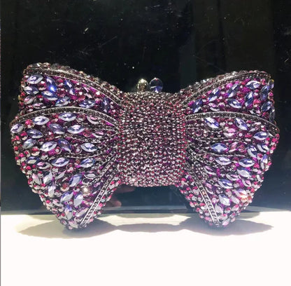 Rhinestone Bow Evening Clutch