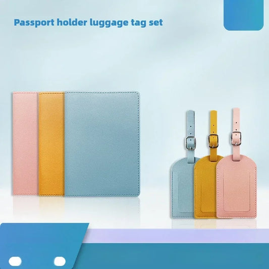 PU Leather Passport Holder & Luggage Tag Set