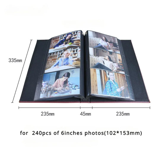 6-Inch PU Photo Album with 240 Pockets