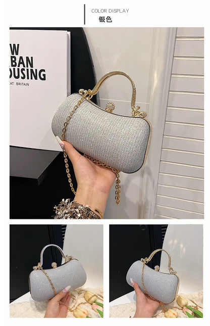 Crystal Studded Barrel Evening Bag