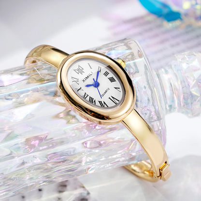 Elegant Oval Dial Quartz Watch