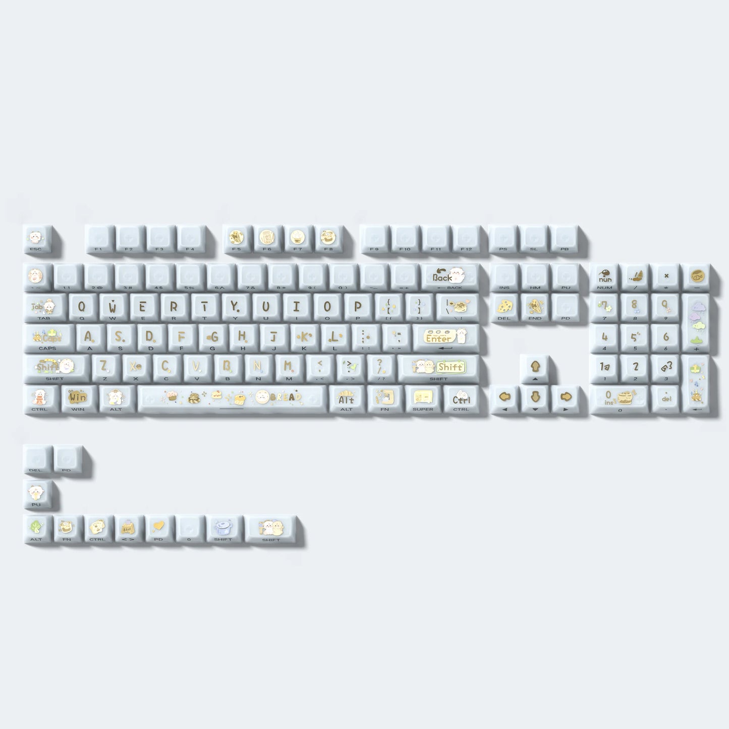 Creamy White Transparent RGB Keycap Set